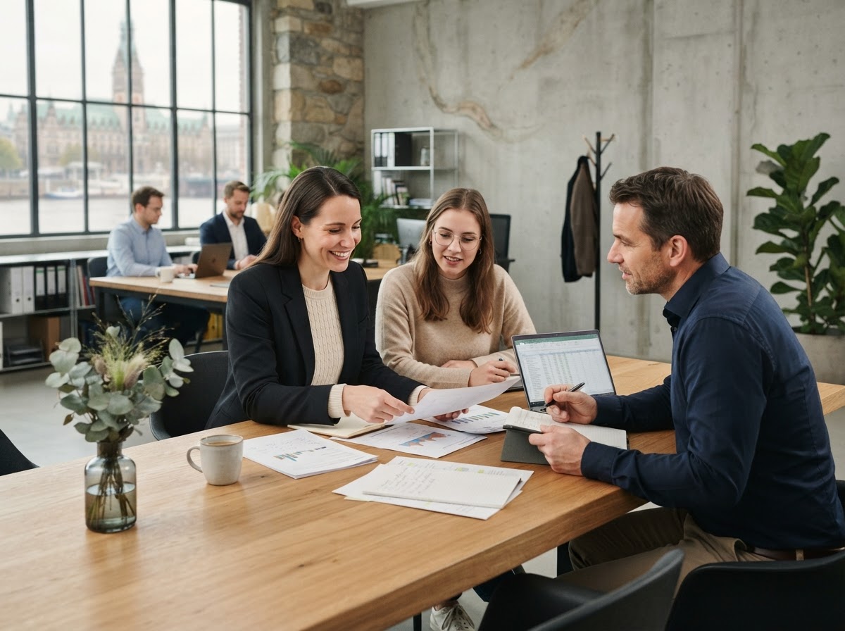 Evolutax research process showing analysts reviewing market data patterns
